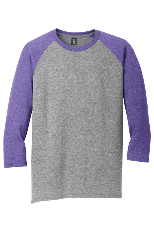 District Perfect Tri 3/4-Sleeve Raglan. DM136 (Choose Your Logo)