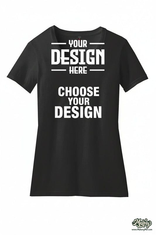 Women's V-Neck Tee. DM1190L/1170L (Choose Your Design)