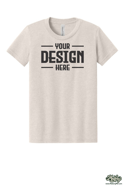 BELLA+CANVAS Youth Heather CVC Tee. BC3001YCVC (Choose Your Design)