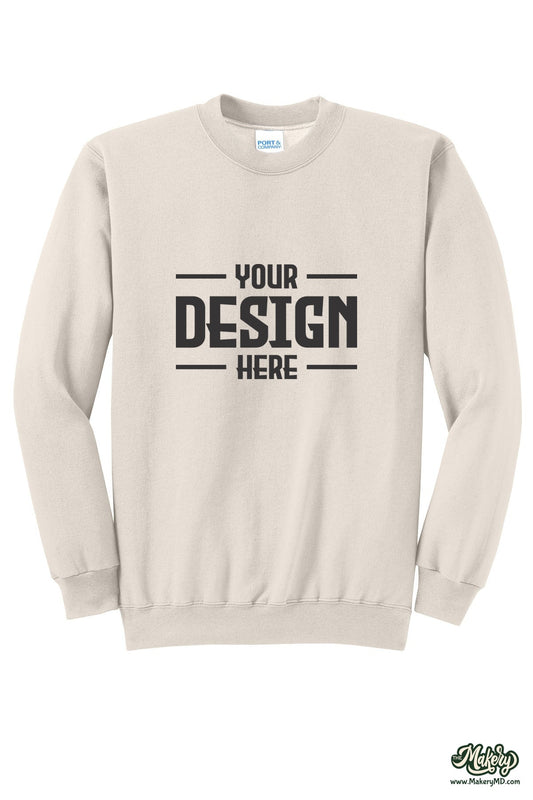 Port & Co Core Fleece Crewneck Sweatshirt. PC78 (Choose Your Design)