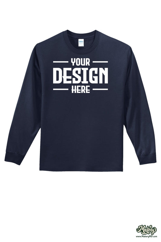 Port & Co Long Sleeve Essential Tee. PC61LS (Choose Your Design)