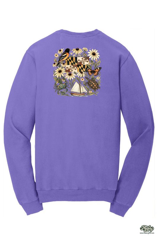 Maryland Fall — Amethyst Crewneck Sweatshirt, back