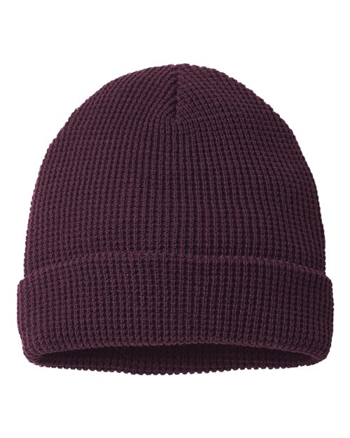 Waffle Cuffed Beanie. 146R (Choose Your Design)