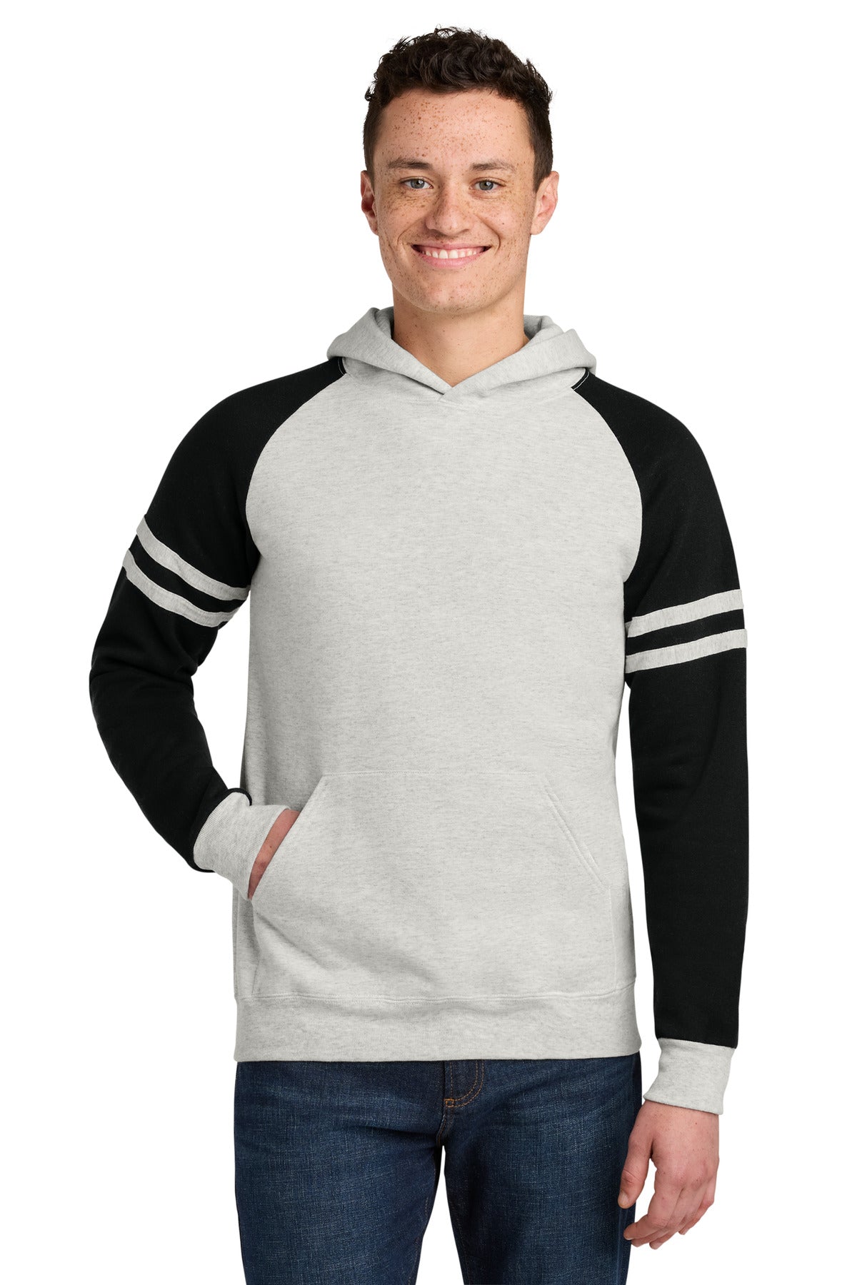 Jerzees Unisex NuBlend Varsity Colorblock Hooded Sweatshirt. 97C (Choose Your Design)