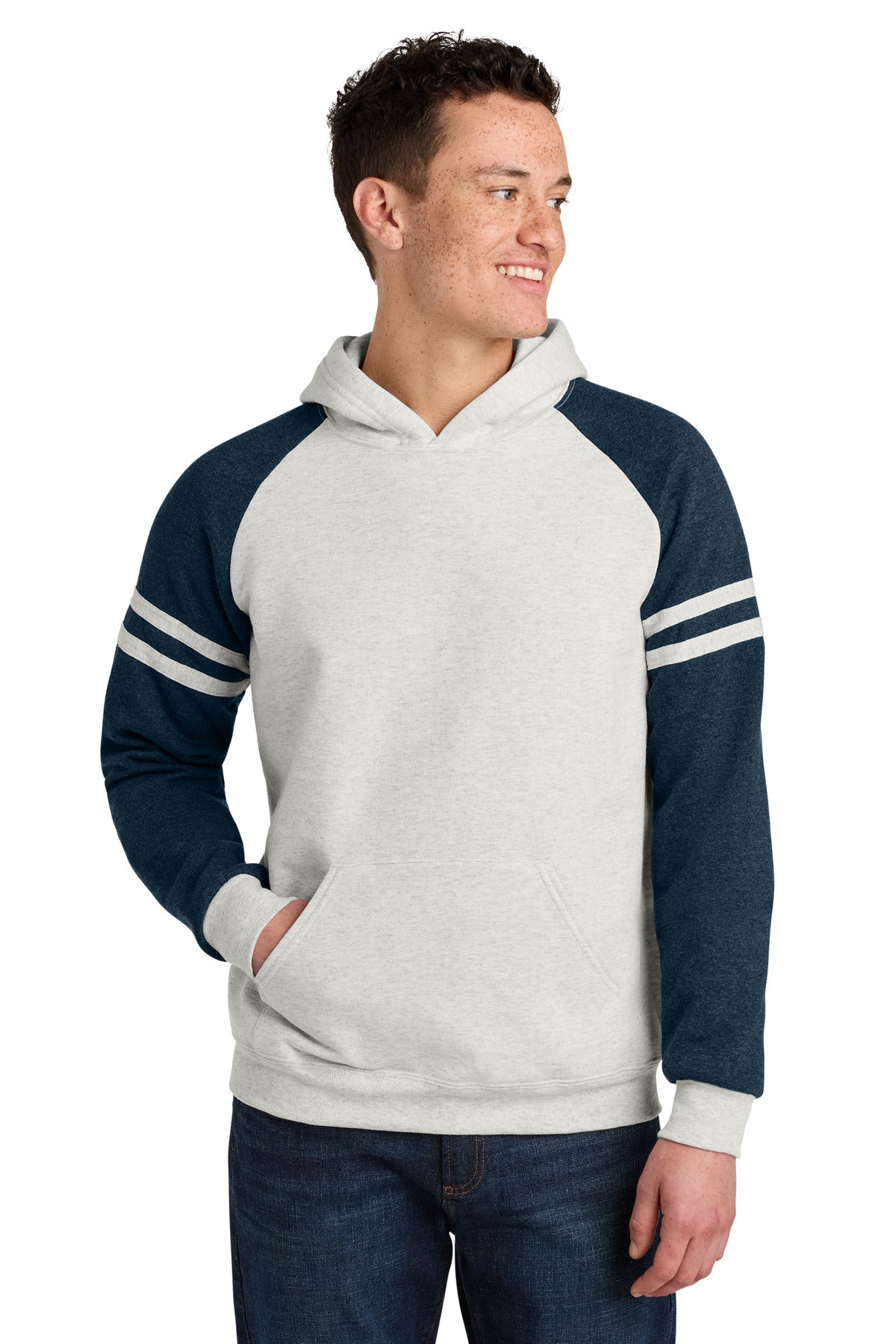 Jerzees Unisex NuBlend Varsity Colorblock Hooded Sweatshirt. 97C (Choose Your Design)