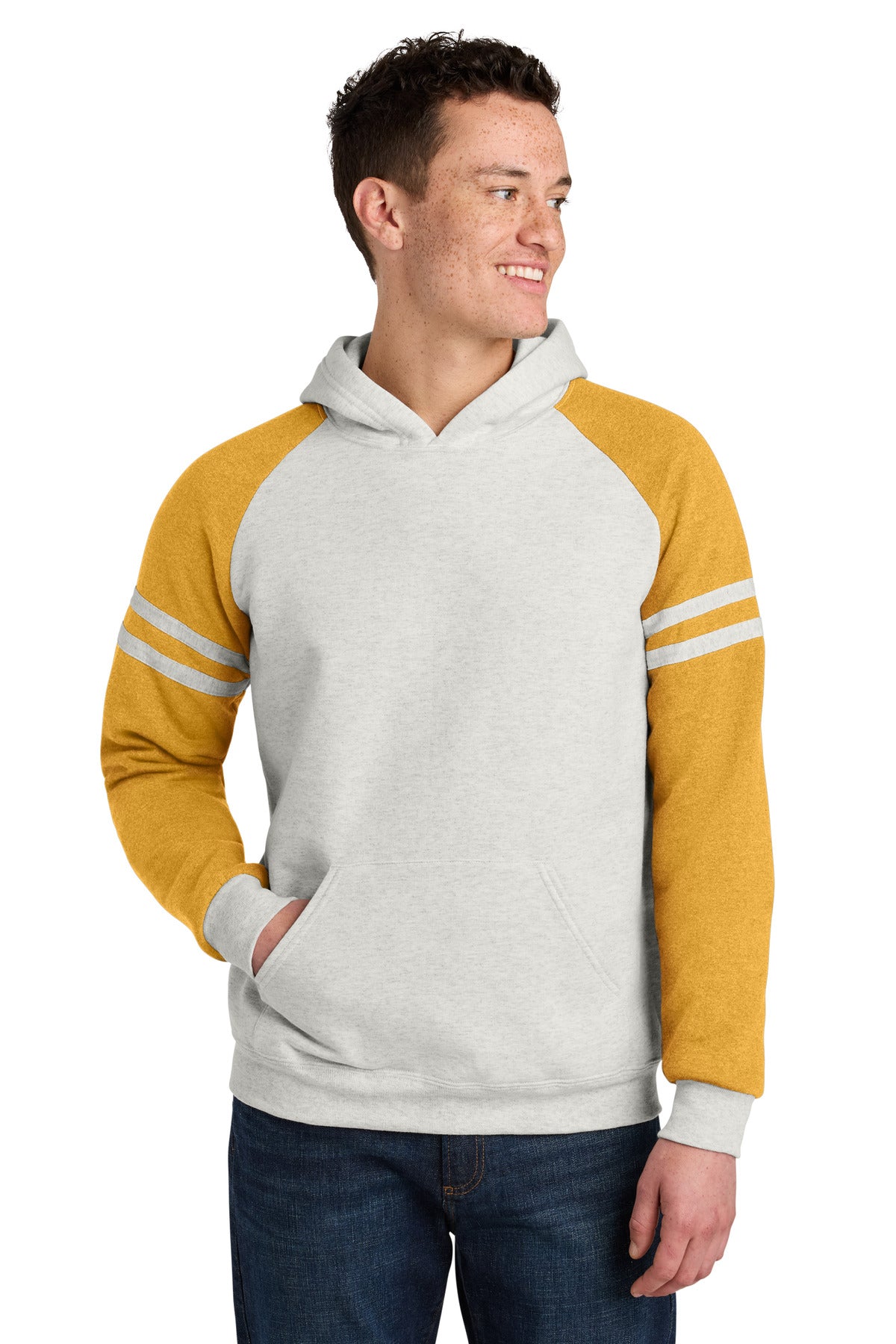 Jerzees Unisex NuBlend Varsity Colorblock Hooded Sweatshirt. 97C (Choose Your Design)