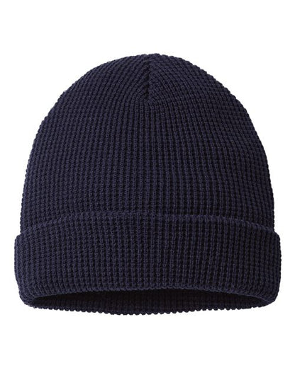 Waffle Cuffed Beanie. 146R (Choose Your Design)