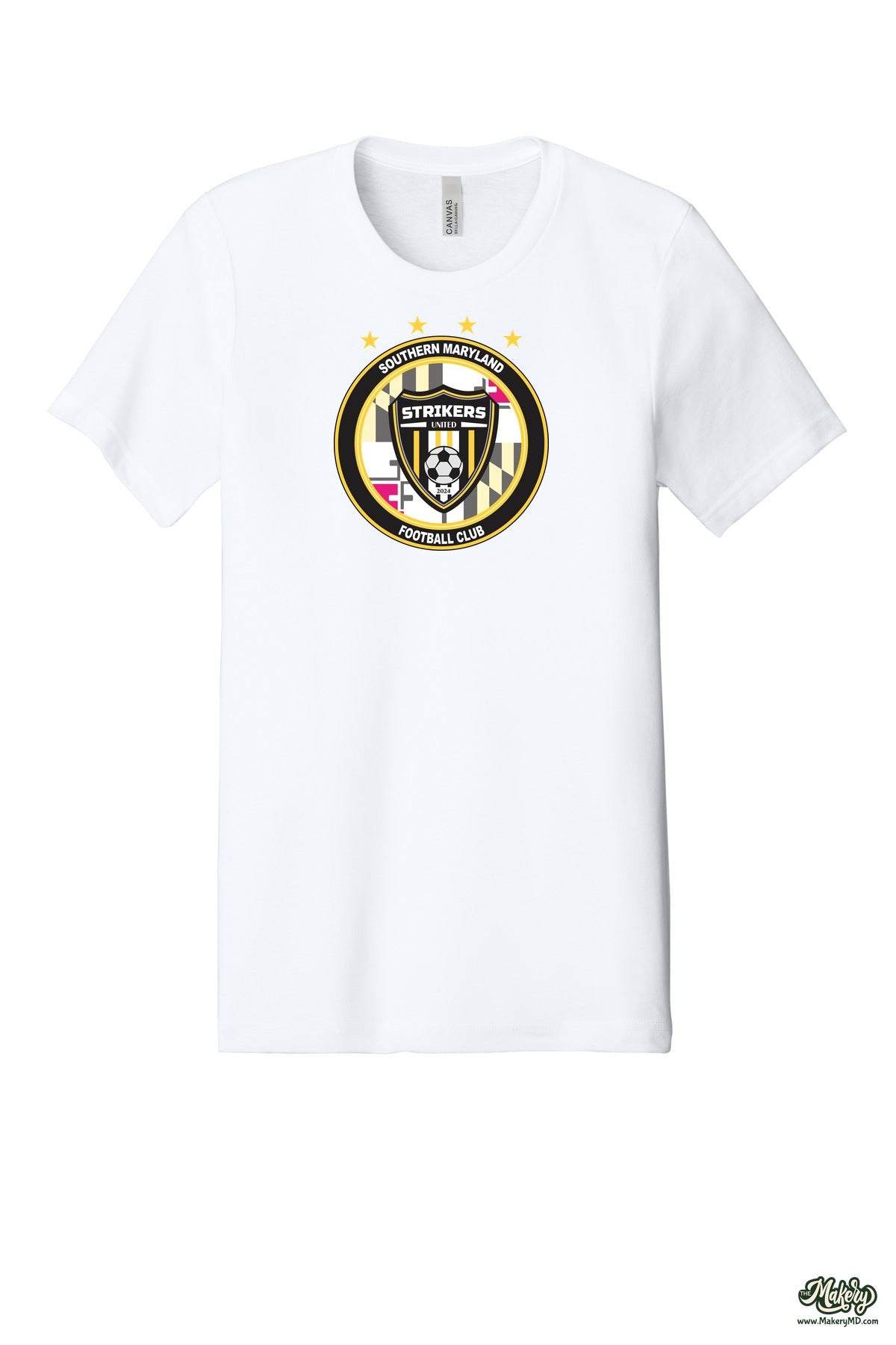 Short Sleeve Ringspun Cotton Tee / Solid White Blend / front
