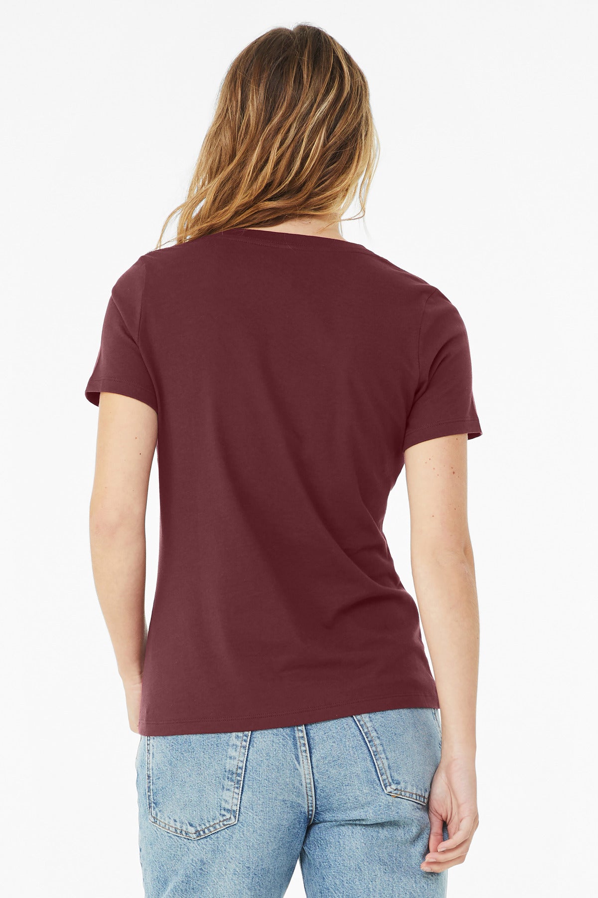BELLA+CANVAS  Women's Relaxed Jersey Short Sleeve V-Neck Tee. BC6405