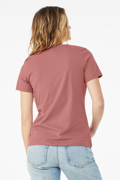 BELLA+CANVAS  Women's Relaxed Jersey Short Sleeve V-Neck Tee. BC6405