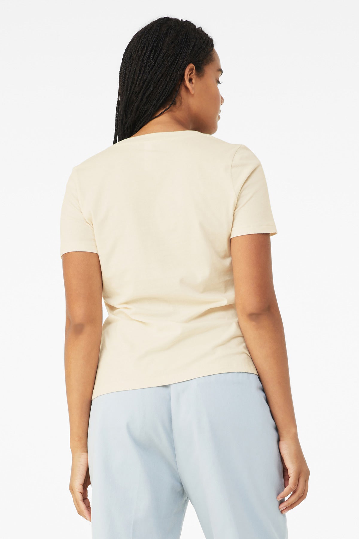 BELLA+CANVAS  Women's Relaxed Jersey Short Sleeve V-Neck Tee. BC6405