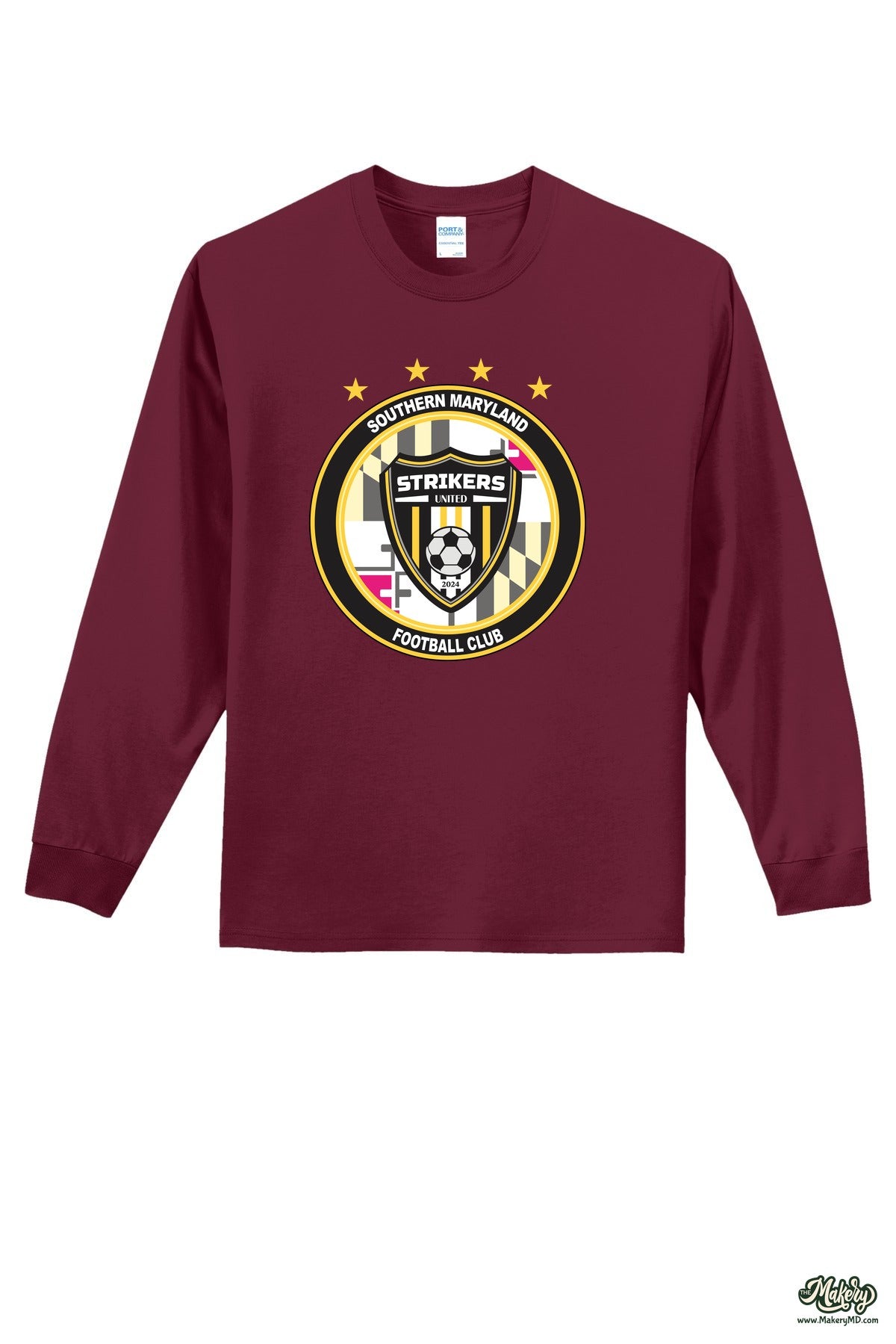 Long Sleeve Cotton Tee / Cardinal / front