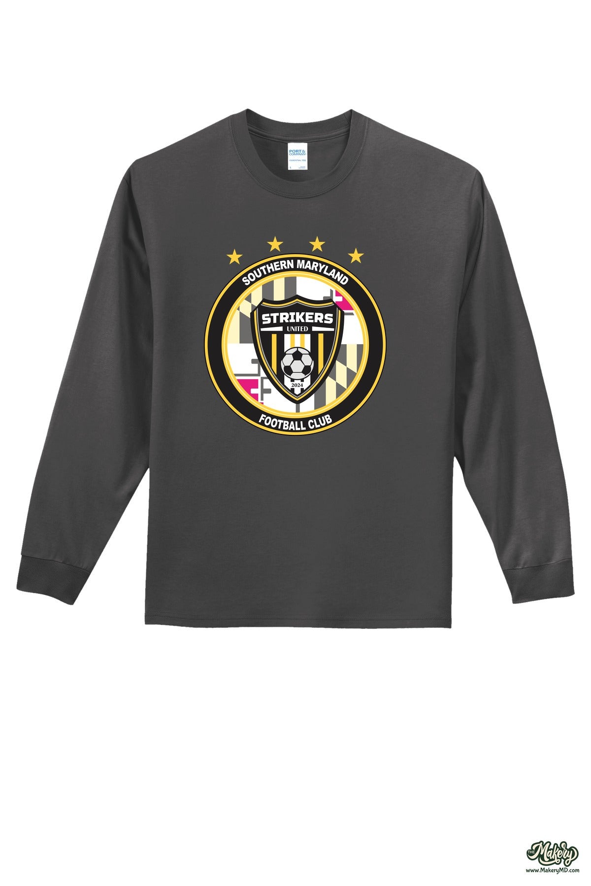 Long Sleeve Cotton Tee / Charcoal / front