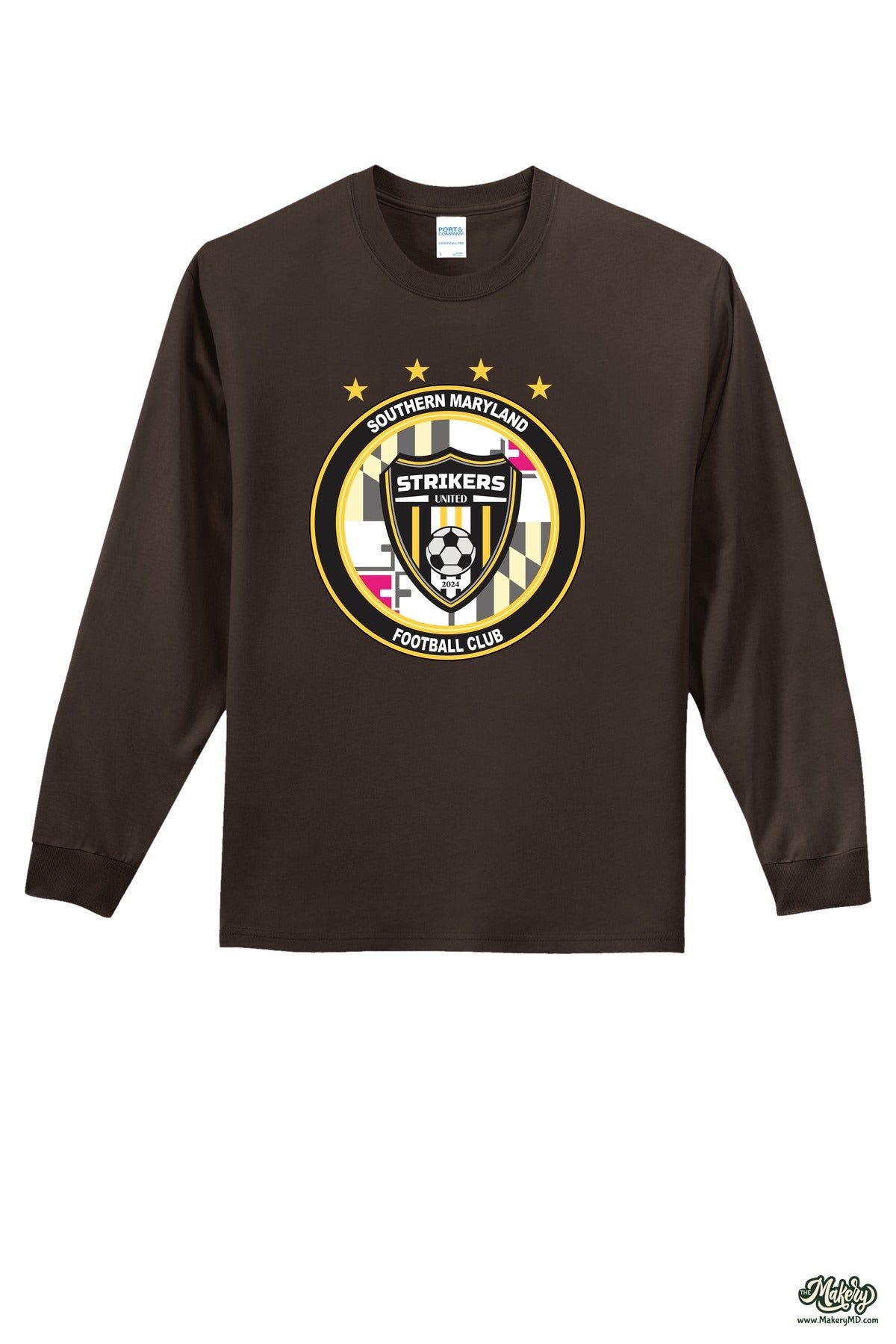 Long Sleeve Cotton Tee / Dark Chocolate Brown / front