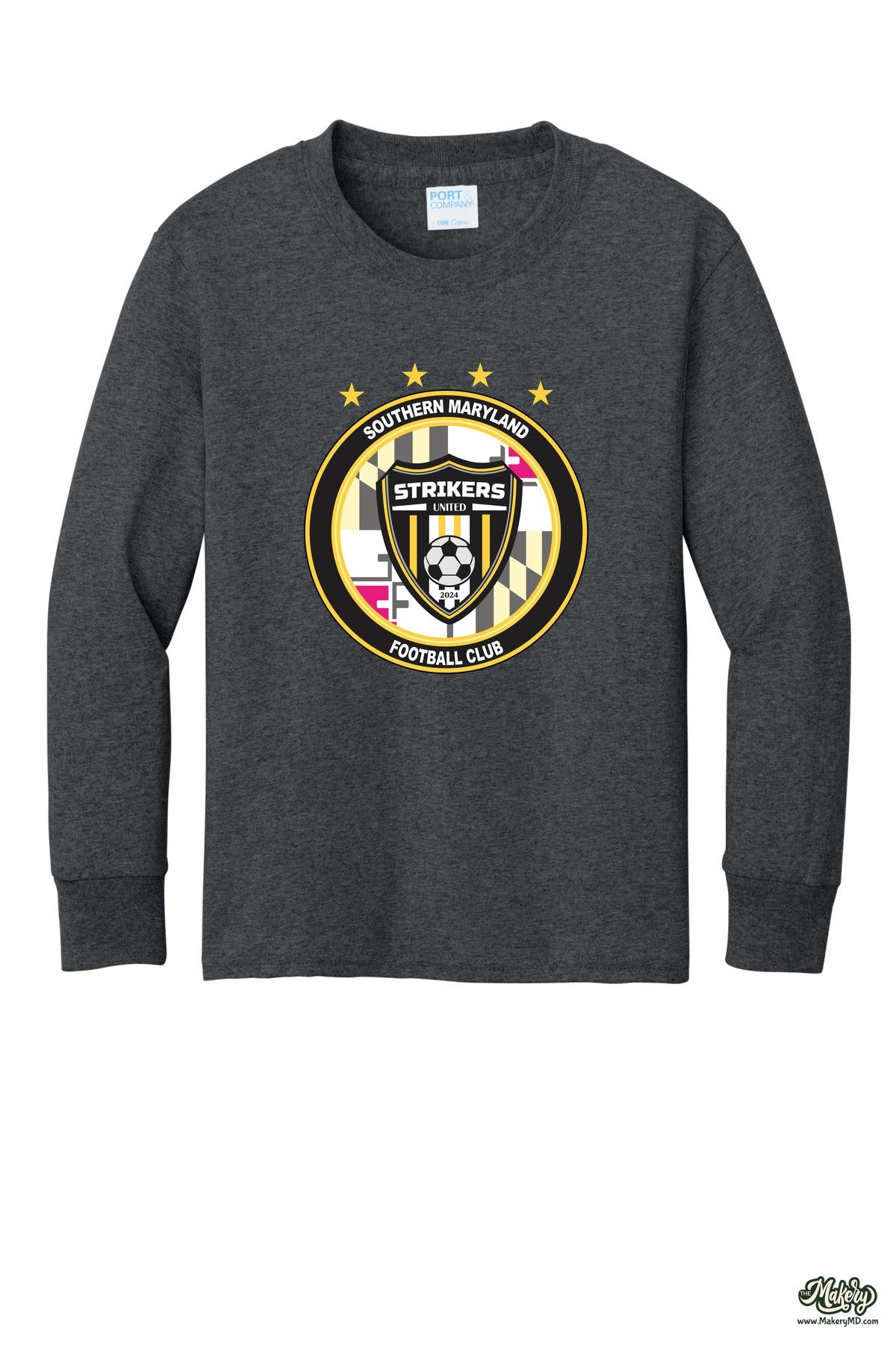 Long Sleeve Cotton Tee / Dark Heather Grey / front