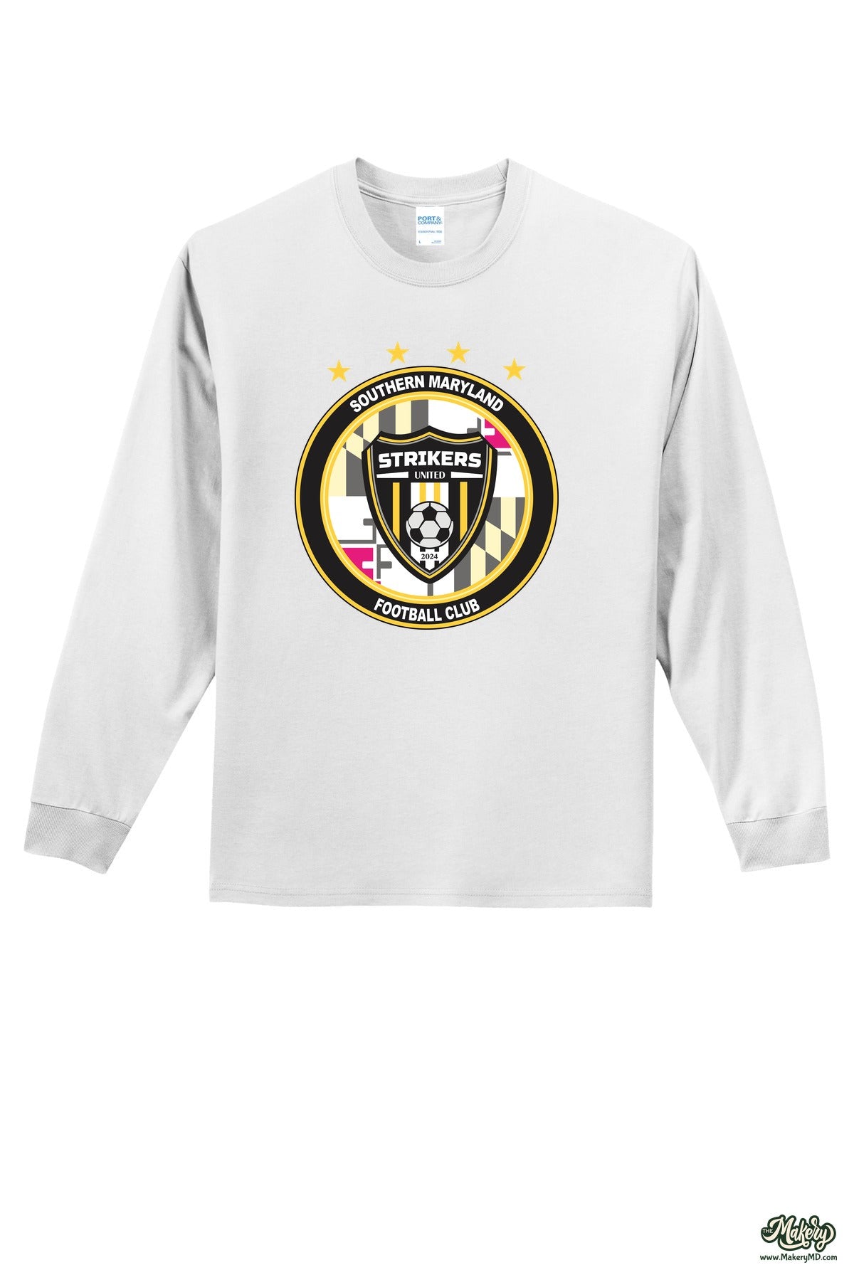 Long Sleeve Cotton Tee / White / front