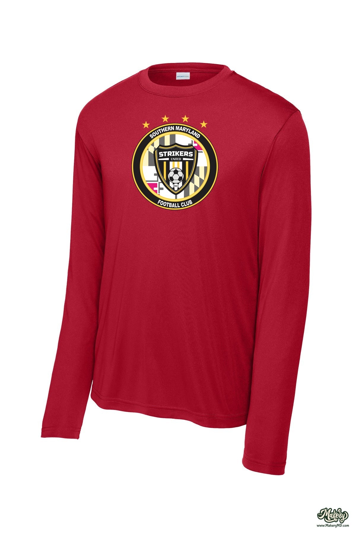 Long Sleeve Performance Tee / Deep Red / front
