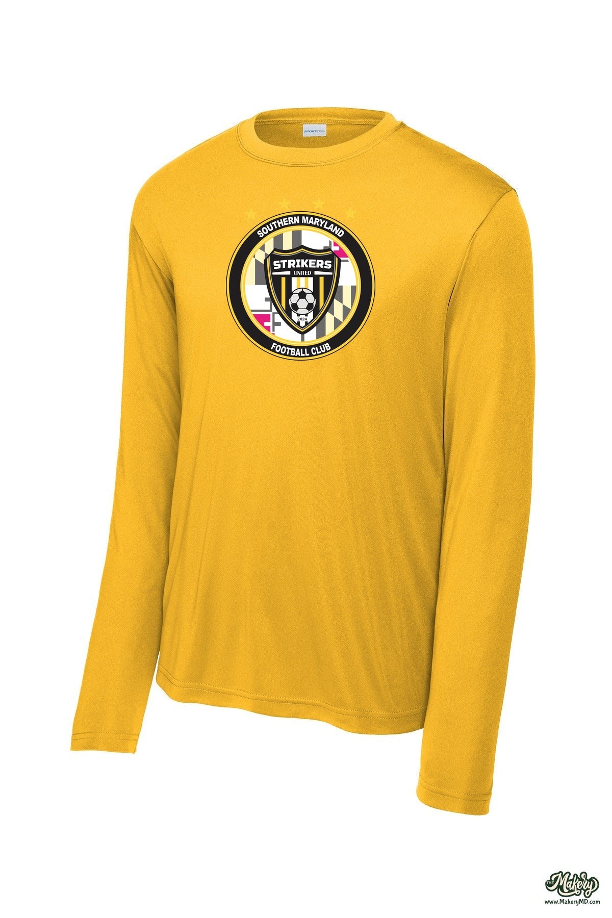 Long Sleeve Performance Tee / Gold / front