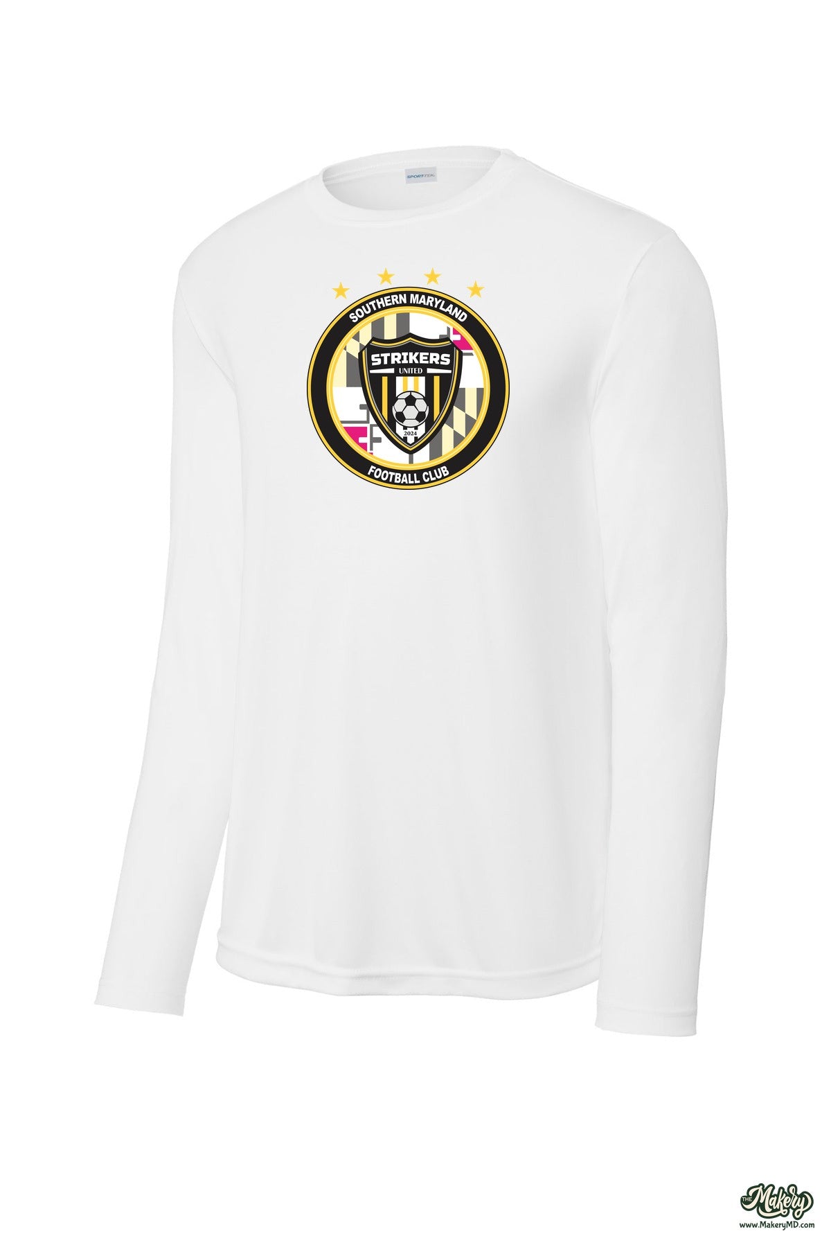 Long Sleeve Performance Tee / White / front
