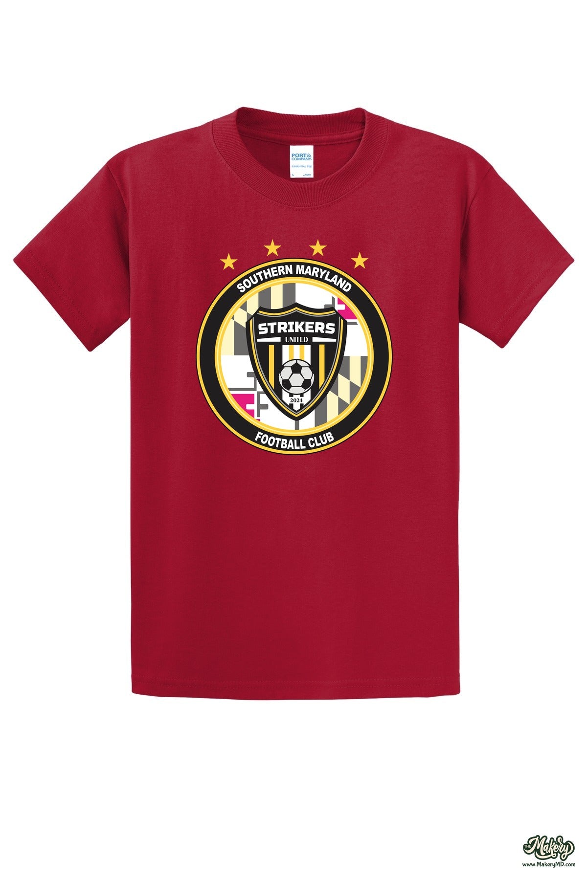 Short Sleeve Cotton Tee / Red / front