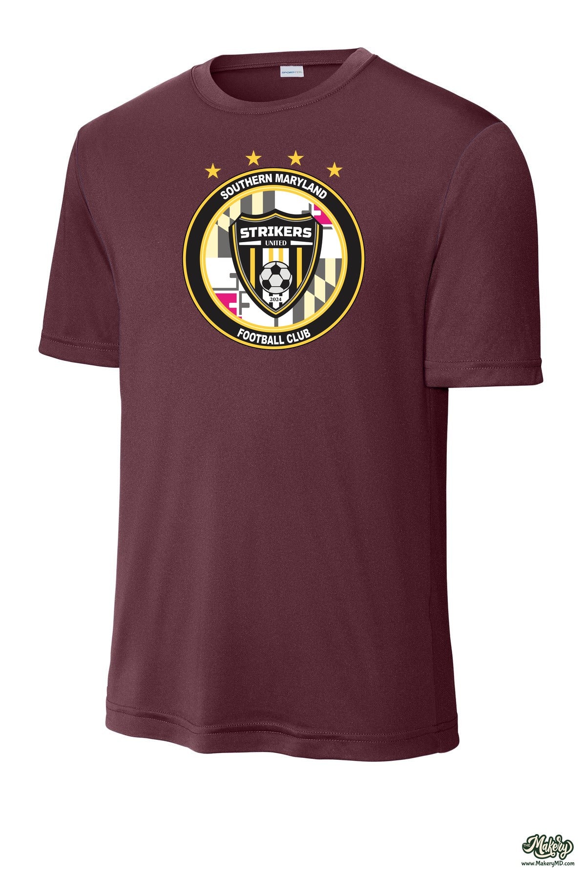 Short Sleeve Performance Tee / Maroon / front