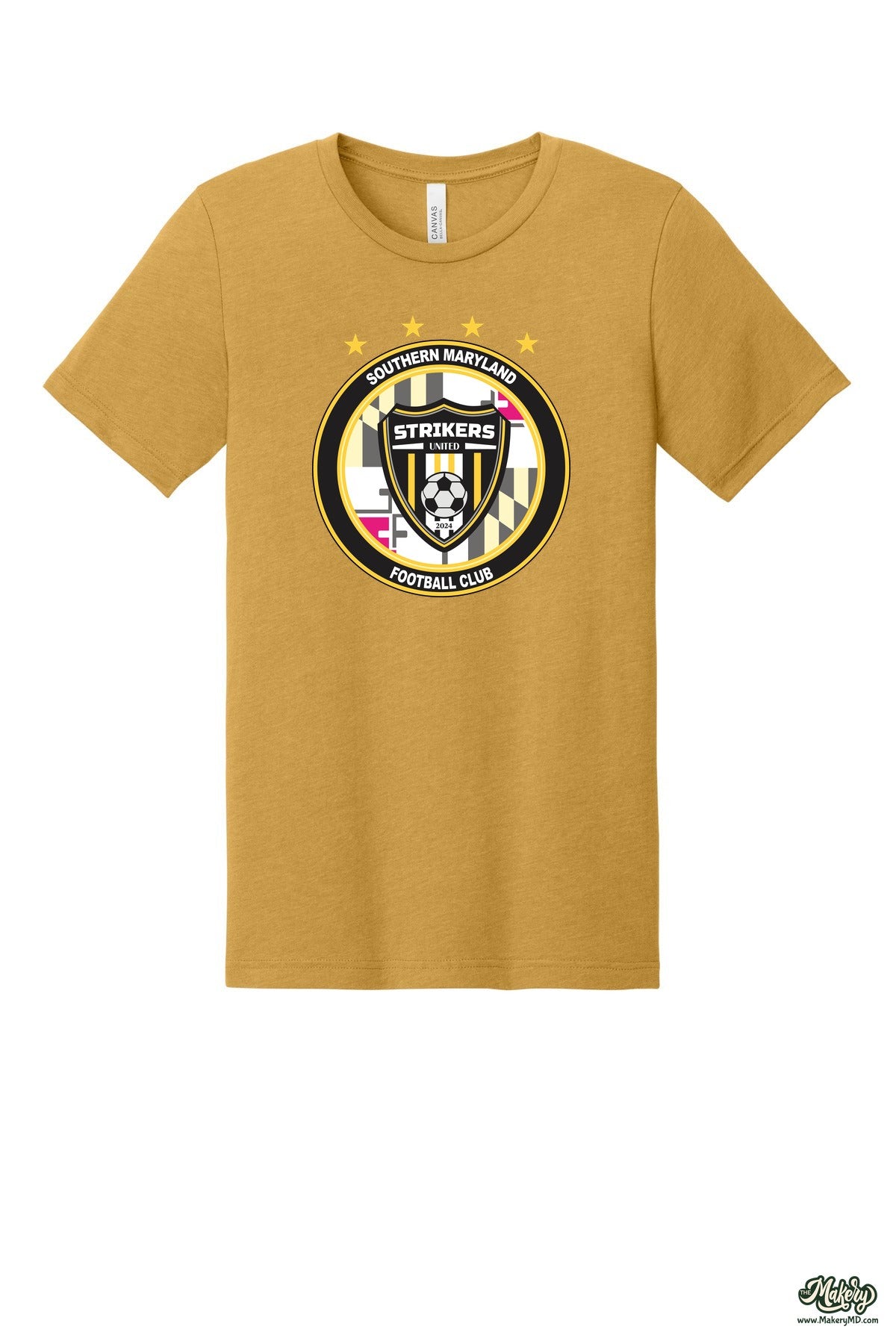 Short Sleeve Ringspun Cotton Tee / Heather Mustard / front