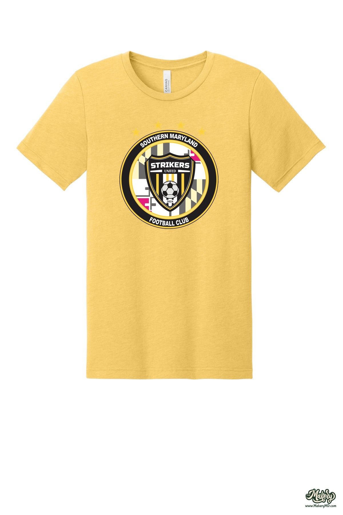 Short Sleeve Ringspun Cotton Tee / Heather Yellow Gold / front