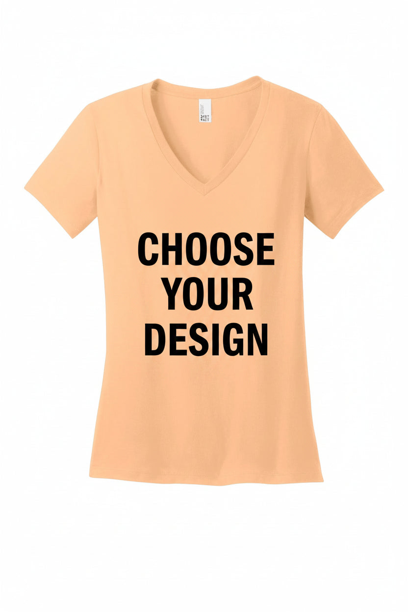 Women's V-Neck Tee. DM1190L/1170L (Choose Your Design)