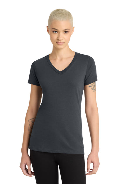 District Women's Perfect Blend CVC V-Neck Tee. DM1190L