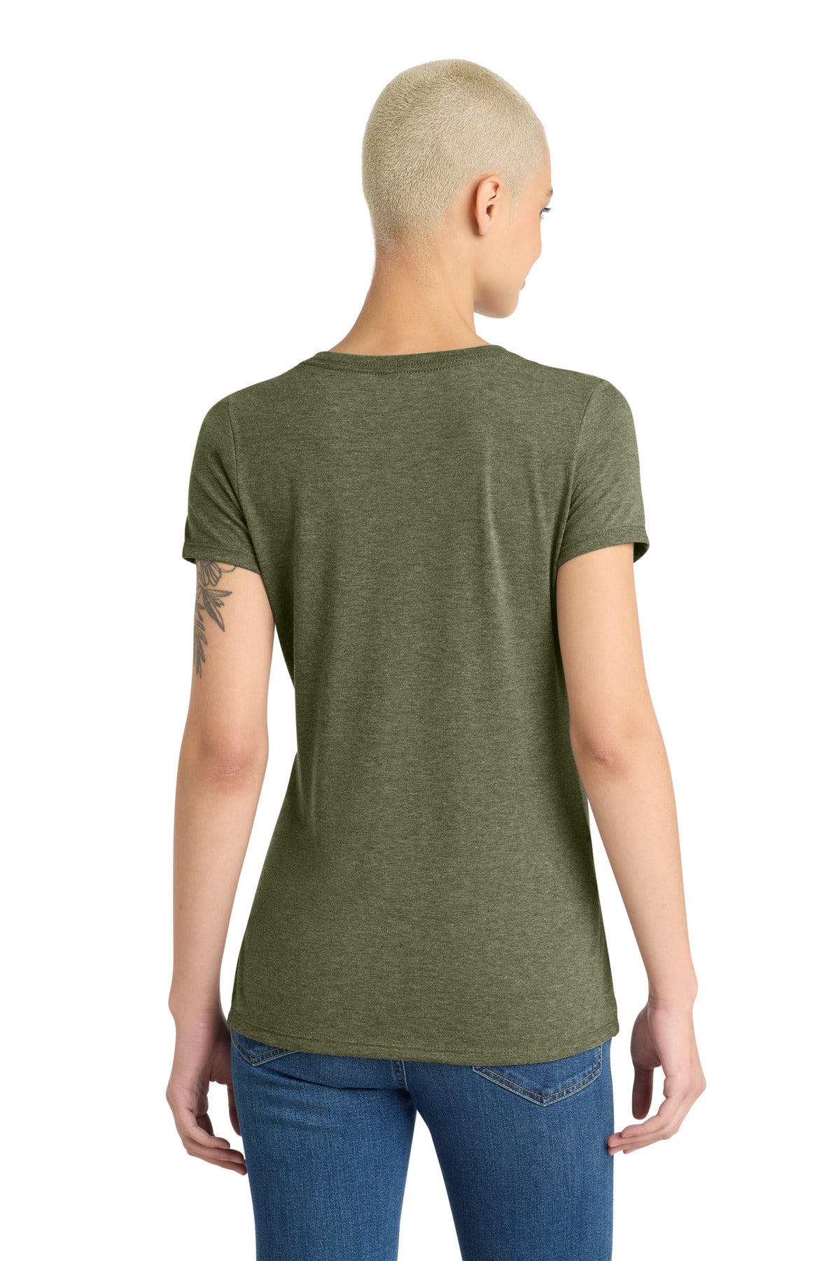 District Women's Perfect Tri V-Neck Tee. DM1350L (Choose Your Design)