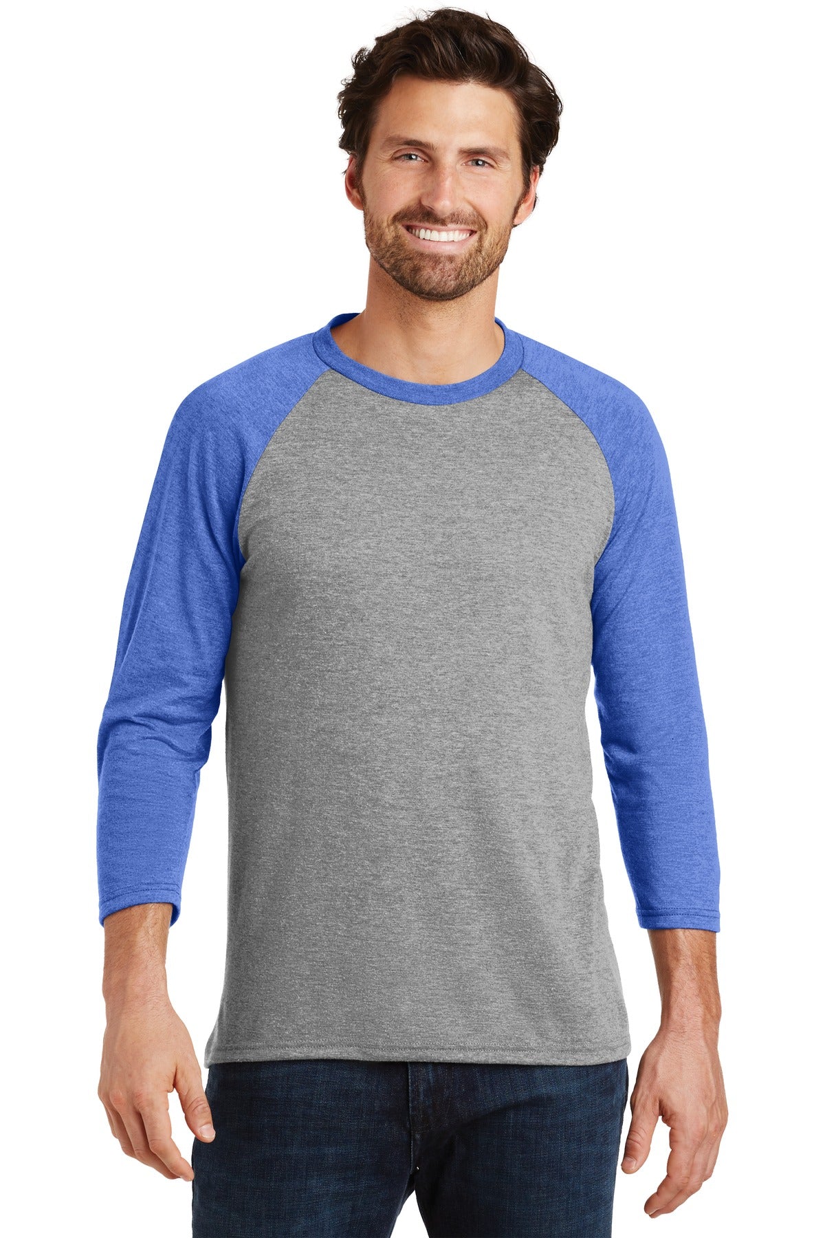District  Perfect Tri 3/4-Sleeve Raglan. DM136 (Choose Your Logo)