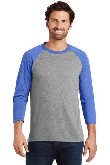 District  Perfect Tri 3/4-Sleeve Raglan. DM136 (Choose Your Logo)