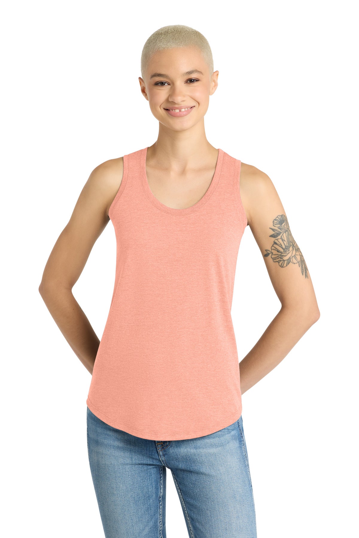 District  Women's Perfect Tri Racerback Tank. DM138L (Choose Your Logo)