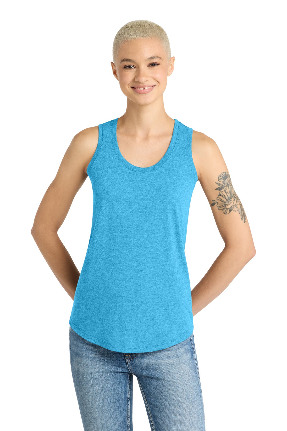 District  Women's Perfect Tri Racerback Tank. DM138L (Choose Your Logo)