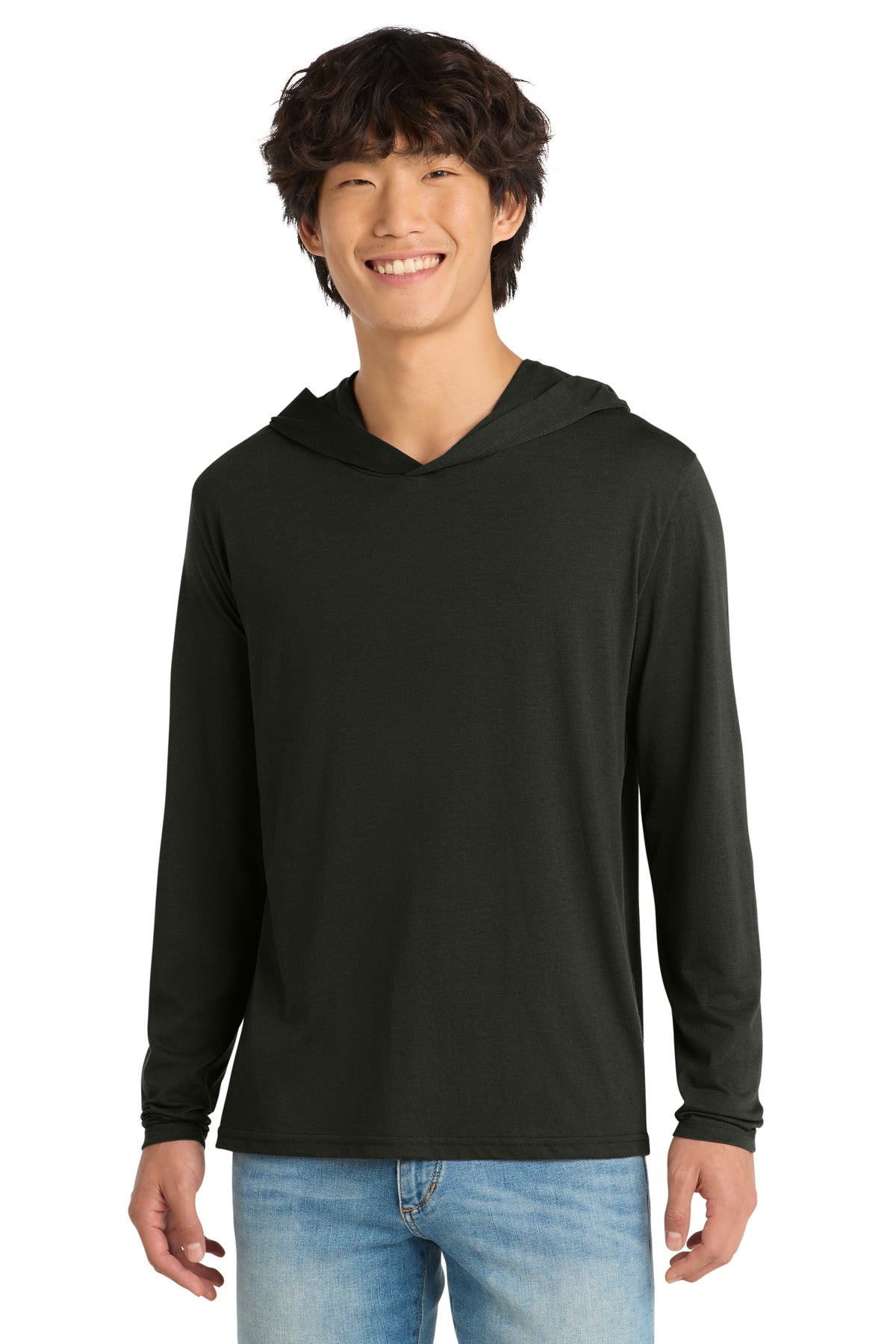District Perfect Tri Long Sleeve Hoodie. DM139 (Choose Your Design)