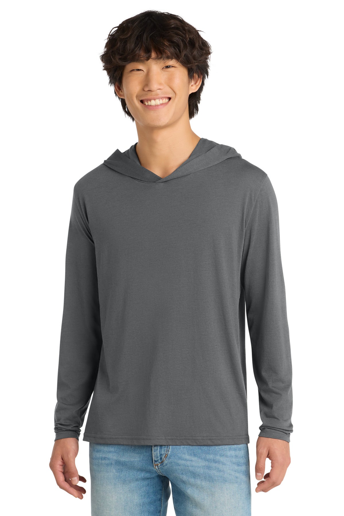 District Perfect Tri Long Sleeve Hoodie. DM139 (Choose Your Design)
