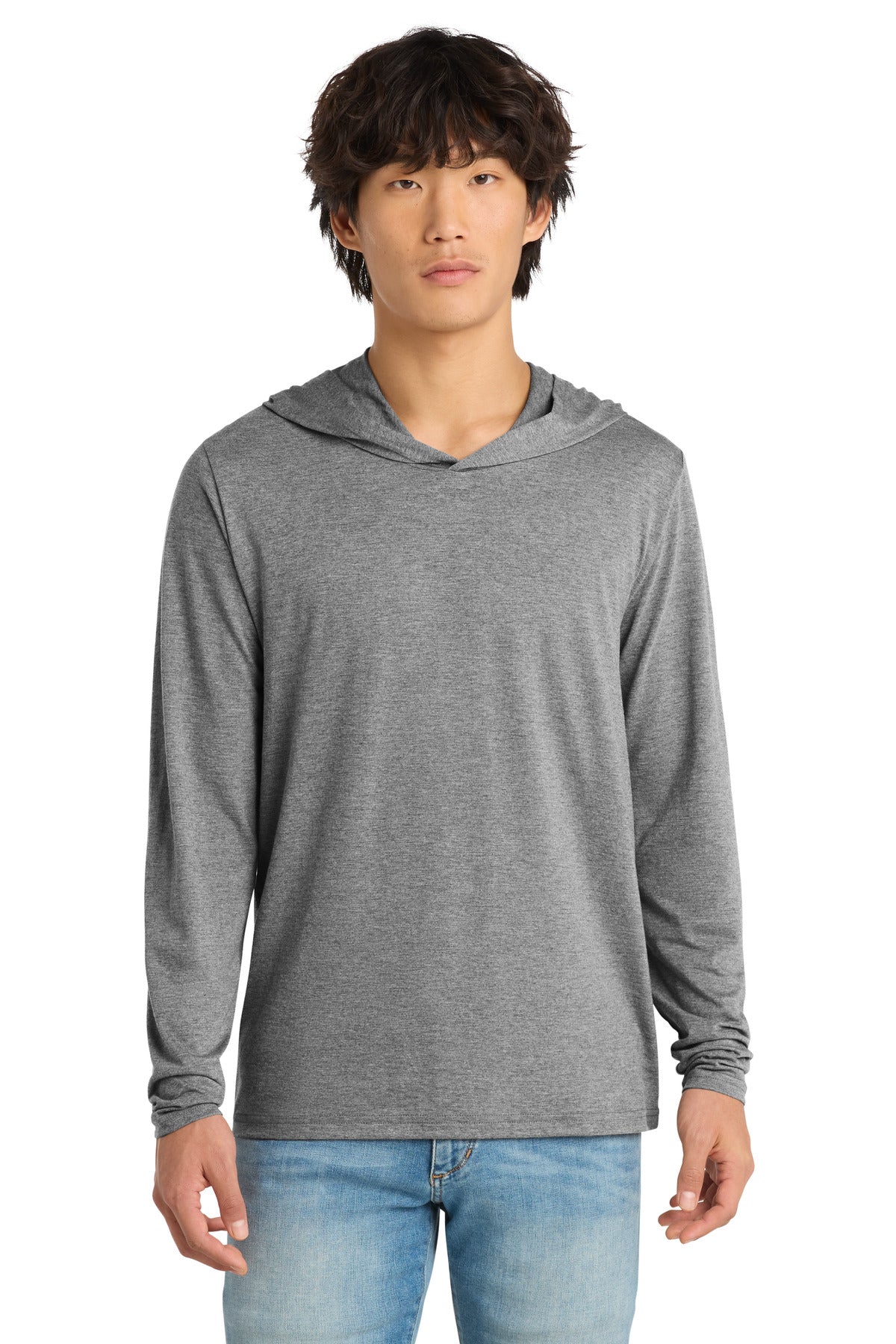 District Perfect Tri Long Sleeve Hoodie. DM139 (Choose Your Design)