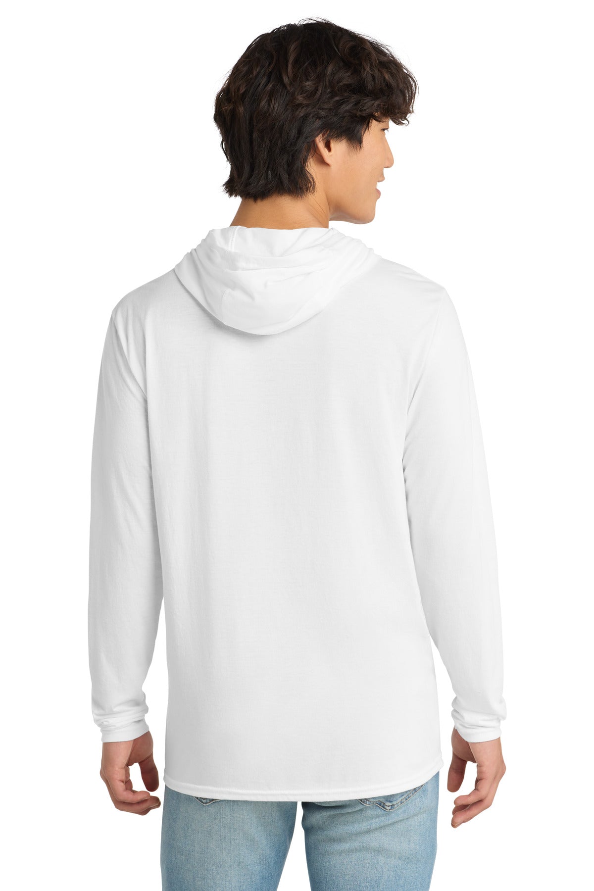 District Perfect Tri Long Sleeve Hoodie. DM139 (Choose Your Design)