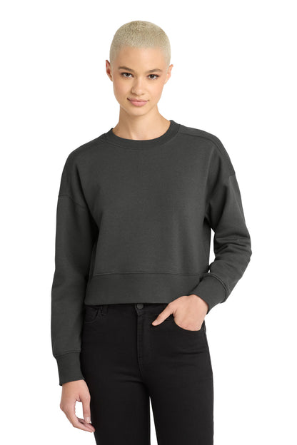 District Women's Perfect Weight Fleece Cropped Crew. DT1105 (Choose Your Design)
