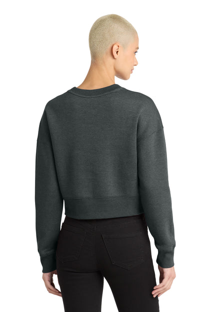 District Women's Perfect Weight Fleece Cropped Crew. DT1105 (Choose Your Design)