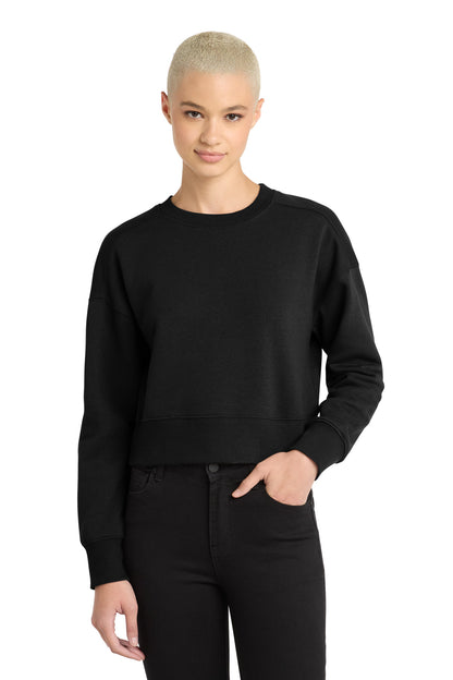 District Women's Perfect Weight Fleece Cropped Crew. DT1105 (Choose Your Design)