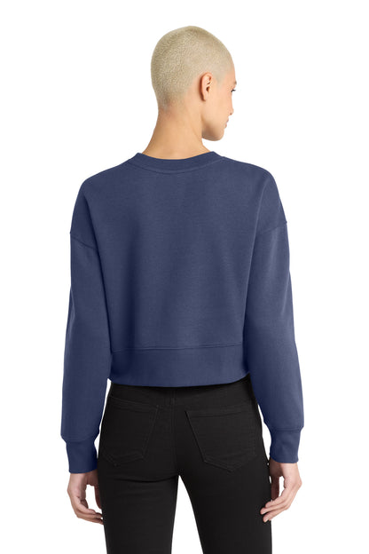 District Women's Perfect Weight Fleece Cropped Crew. DT1105 (Choose Your Design)