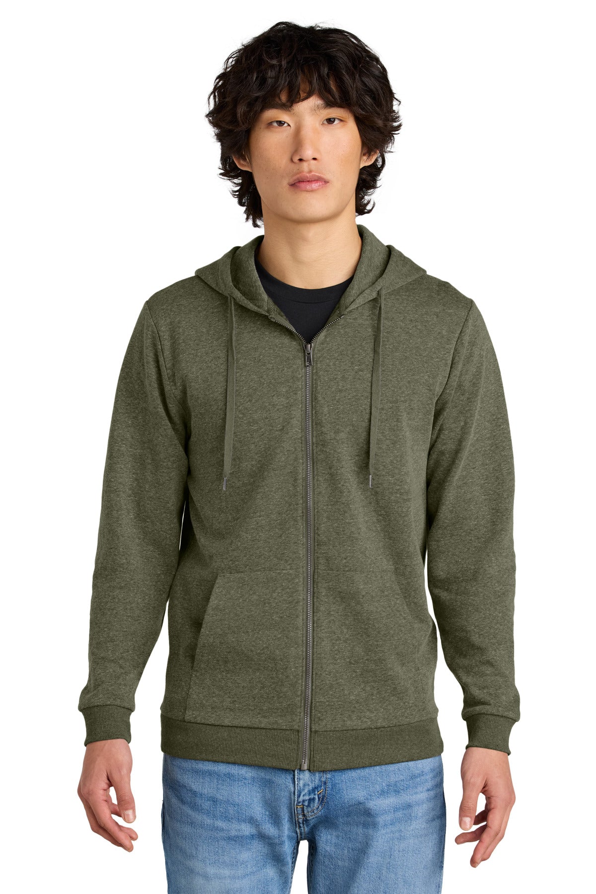 District Perfect Tri Fleece Full-Zip Hoodie. DT1302 (Choose Your Design)