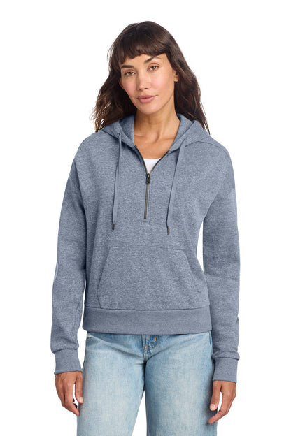 District Women's Perfect Tri Fleece 1/2-Zip Pullover. DT1311 (Choose Your Design)