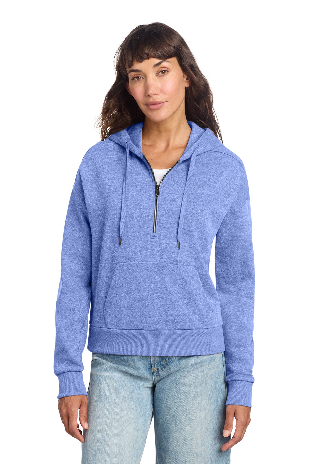 District Women's Perfect Tri Fleece 1/2-Zip Pullover. DT1311 (Choose Your Design)