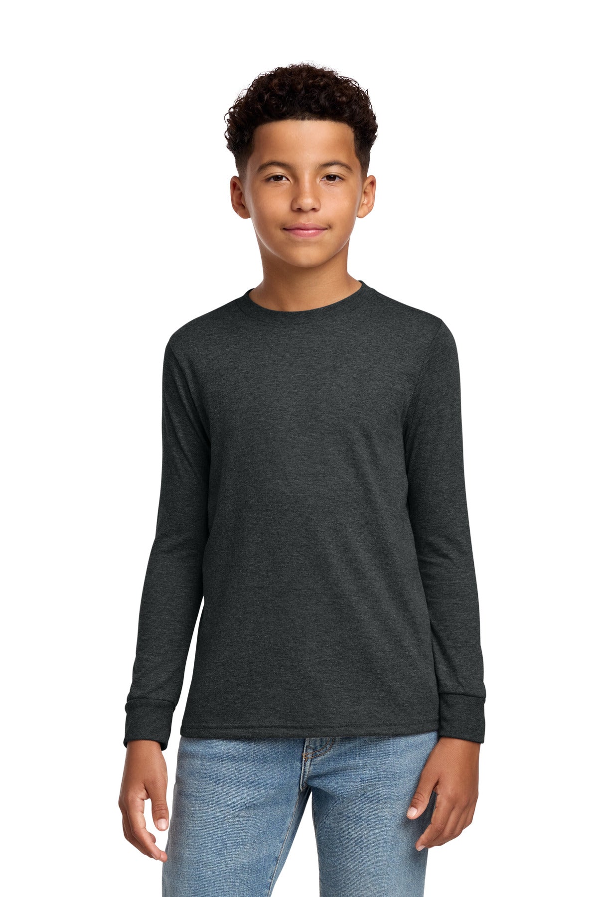 District Youth Perfect Tri Long Sleeve Tee. DT132Y (Choose Your Design)