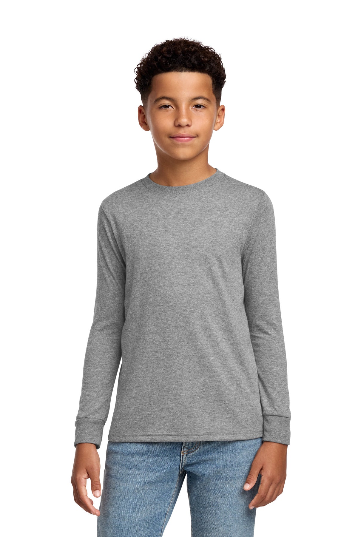District Youth Perfect Tri Long Sleeve Tee. DT132Y (Choose Your Design)