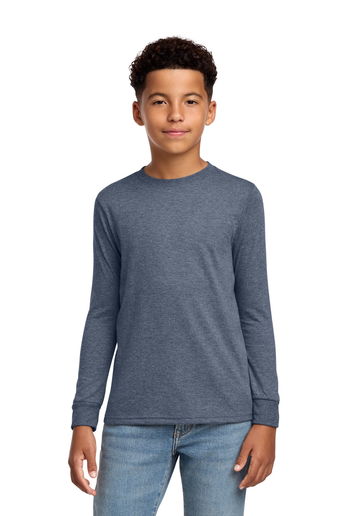District Youth Perfect Tri Long Sleeve Tee. DT132Y (Choose Your Design)