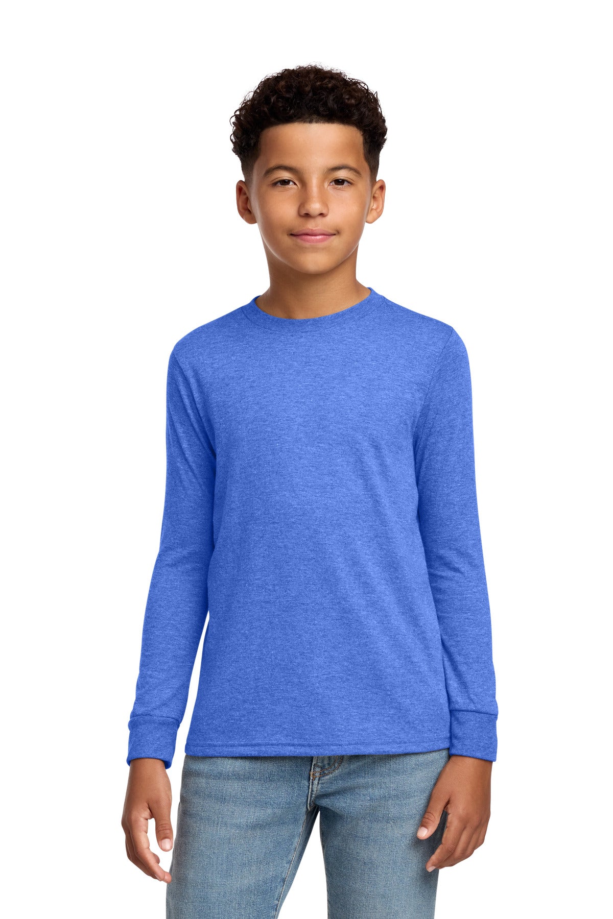 District Youth Perfect Tri Long Sleeve Tee. DT132Y (Choose Your Design)
