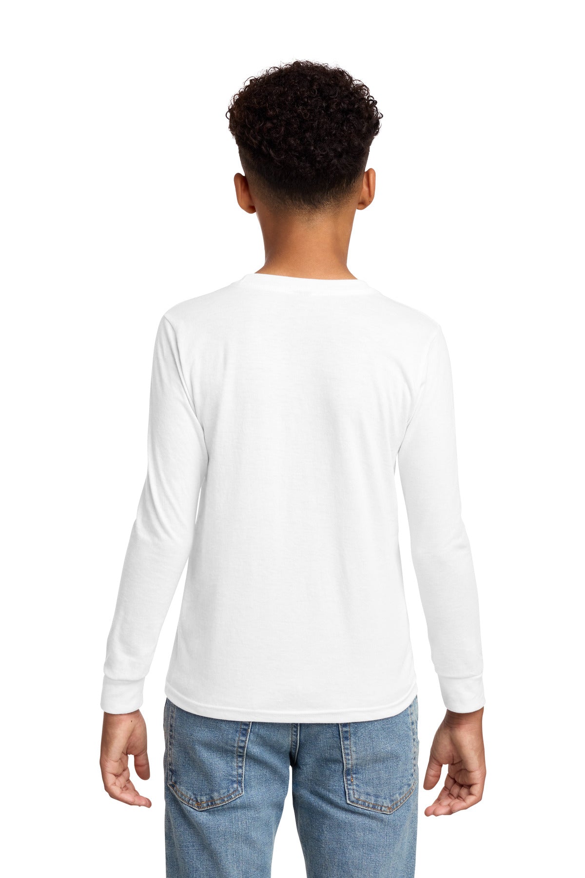 District Youth Perfect Tri Long Sleeve Tee. DT132Y (Choose Your Design)